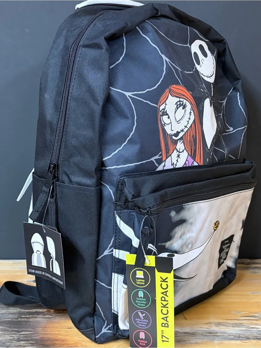 Disney The Nightmare Before Christmas Kids School Backpack NWT Jack Sally 17”